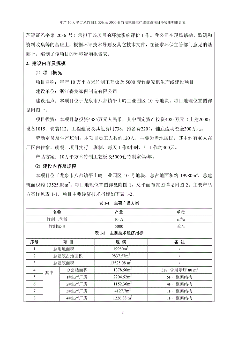 环境影响评价报告公示：浙江森龙家俱制造万平方米竹制工艺板及套竹制家俱生线建设龙环评报告_第4页