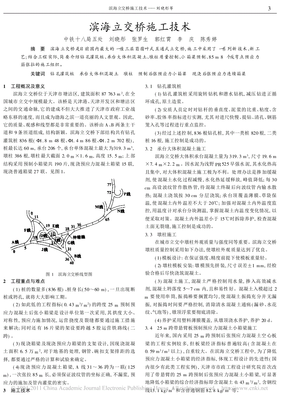 滨海立交桥施工技术_第1页