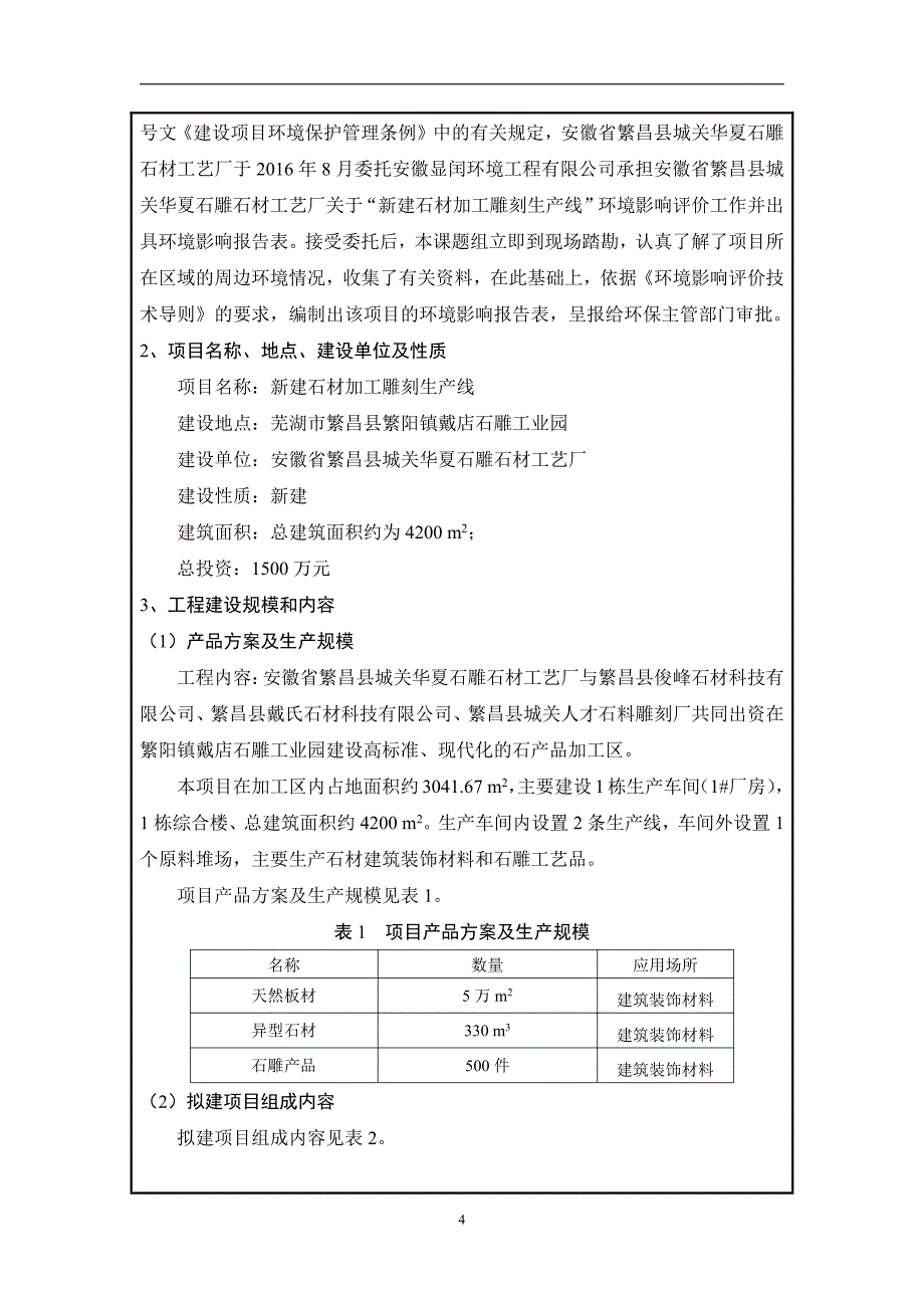 环境影响评价报告公示：安徽省繁昌县城关华夏石雕石材工艺厂新建石材加工雕刻生线环环评报告_第4页