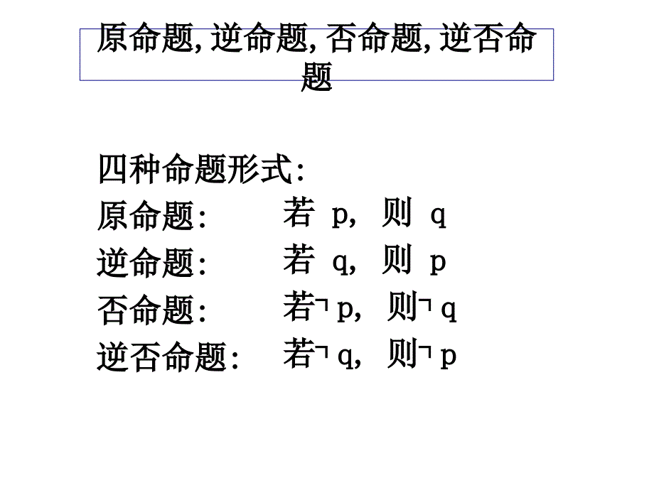 高二数学四种命题的相互关系_第3页