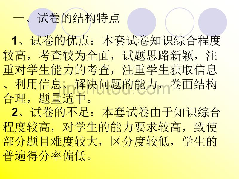 2012陕西省高三质量检测化学试卷分析_第2页