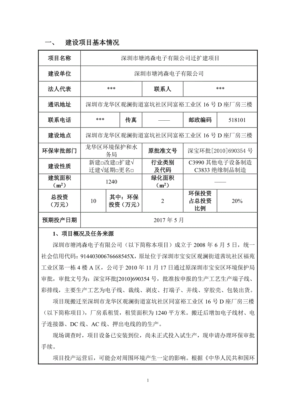 环境影响评价报告公示：生产端子线、彩排线环评报告_第1页