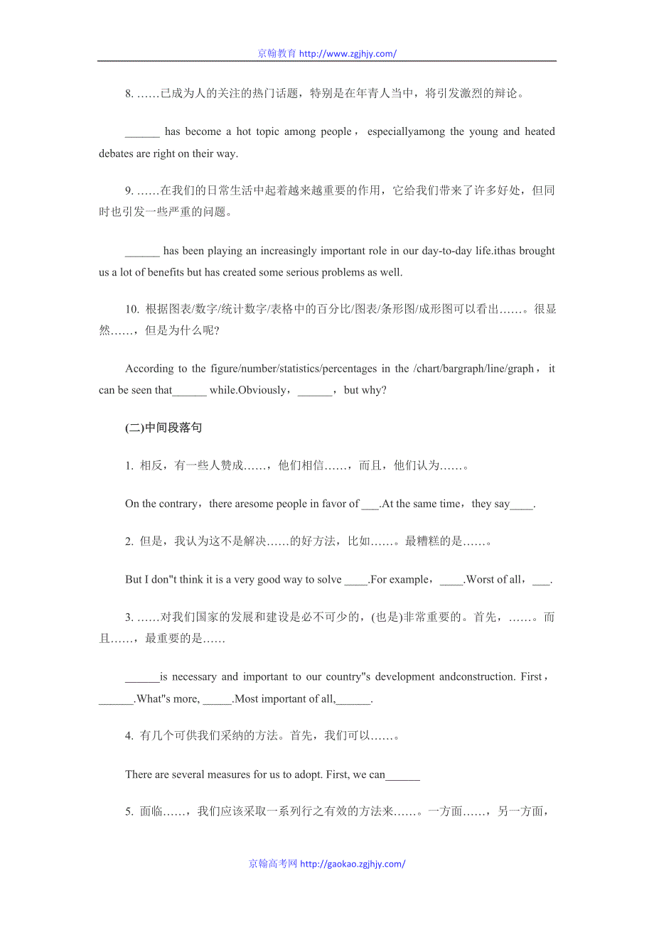 高中英语作文万能句子精选_第2页