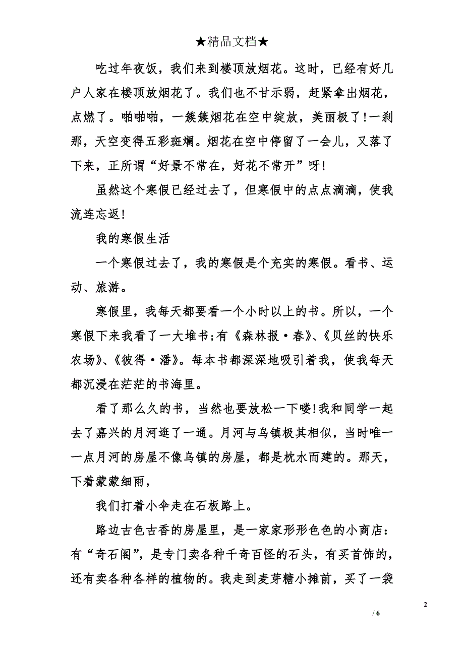 作文快乐寒假生活_第2页