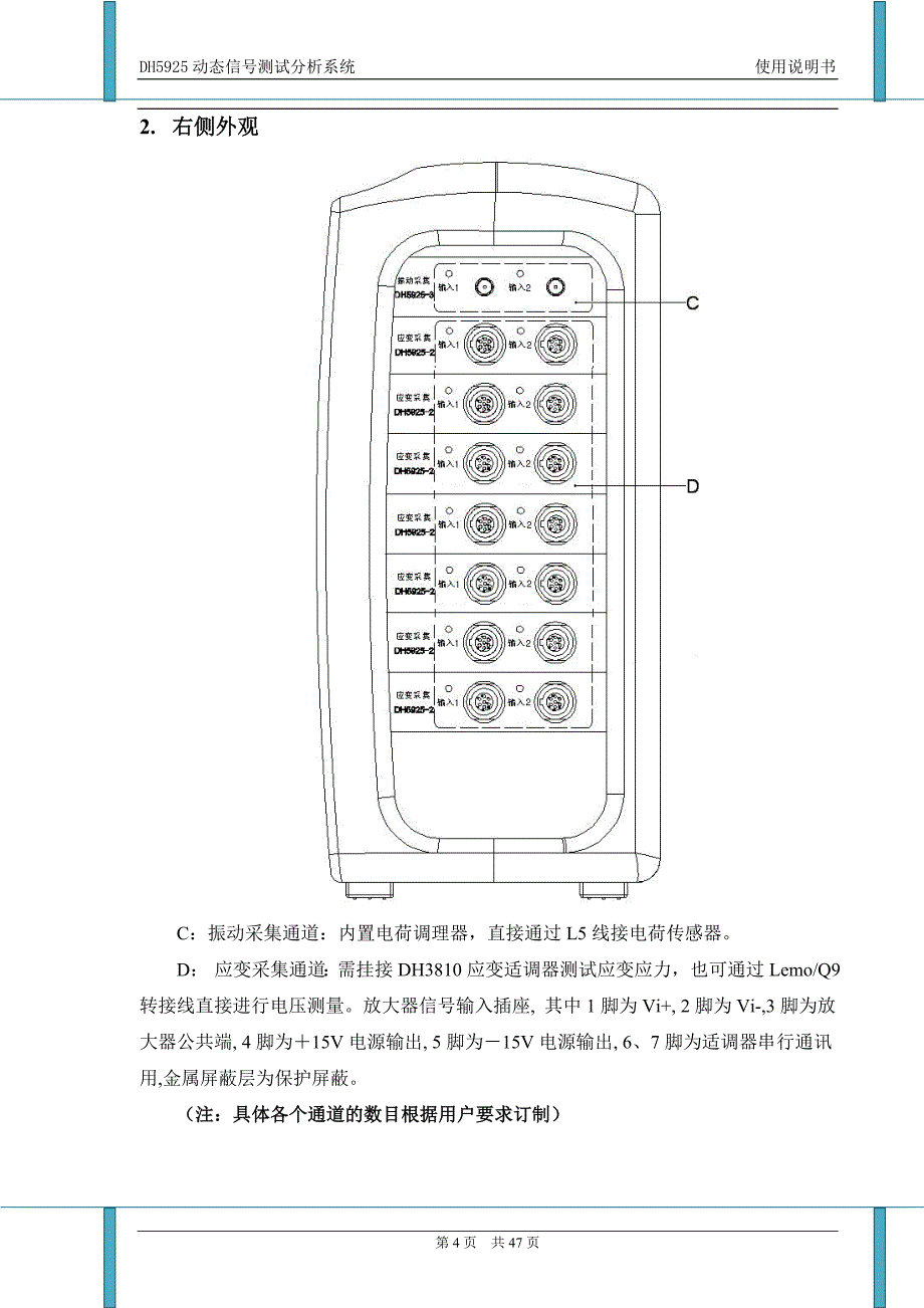 北京特检所dh5925使用说明书(2ch电荷、14ch应变)_第4页