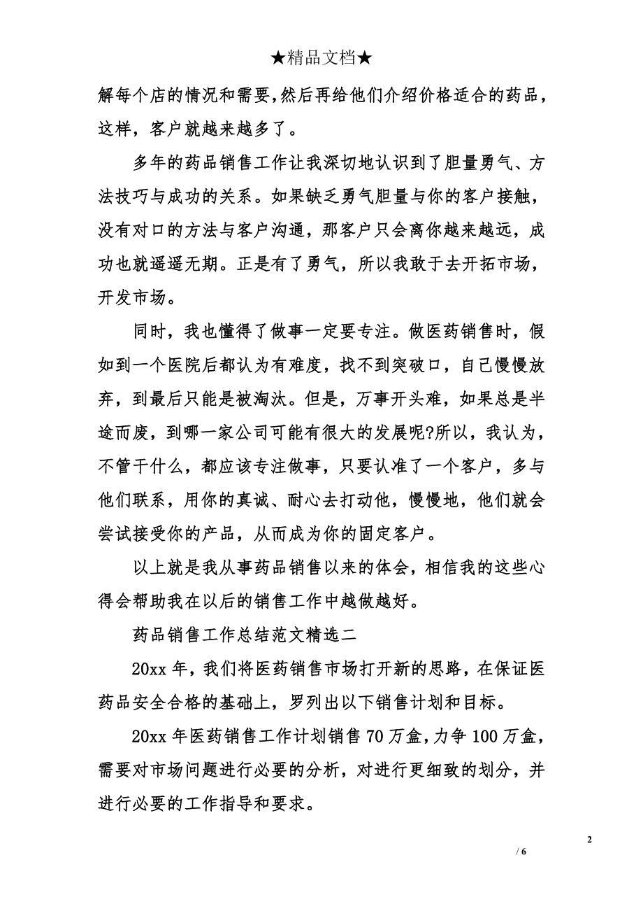 药品销售工作总结_1_第2页