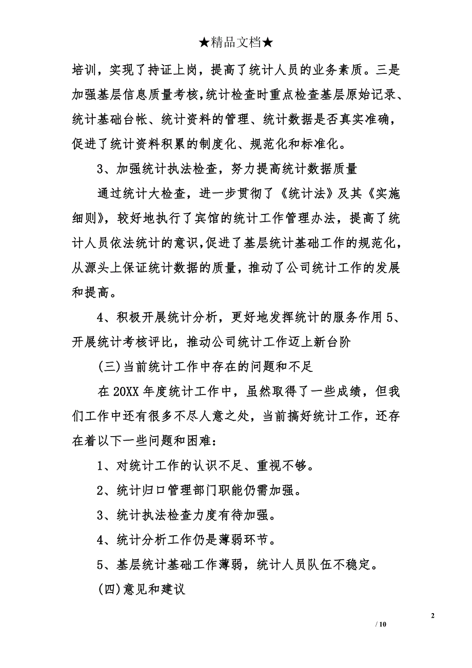 统计员个人工作总结优秀_第2页