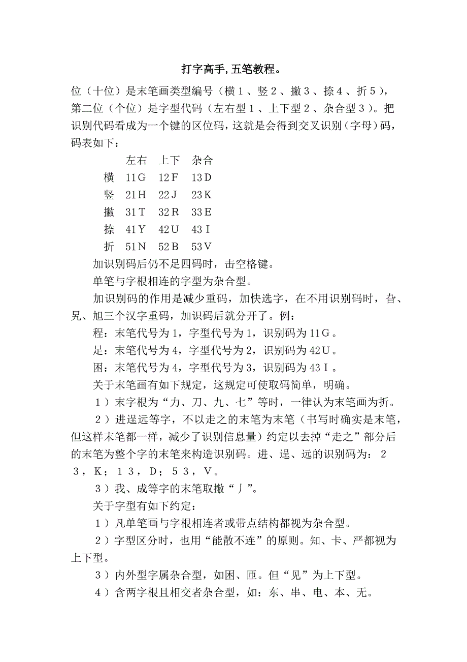 打字高手,五笔教程。_第1页