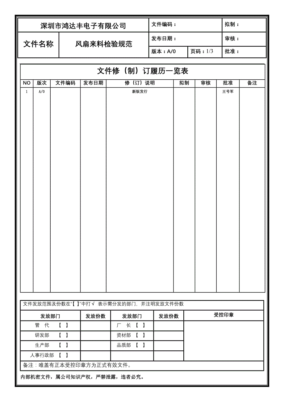 25 风扇检验规范_第1页