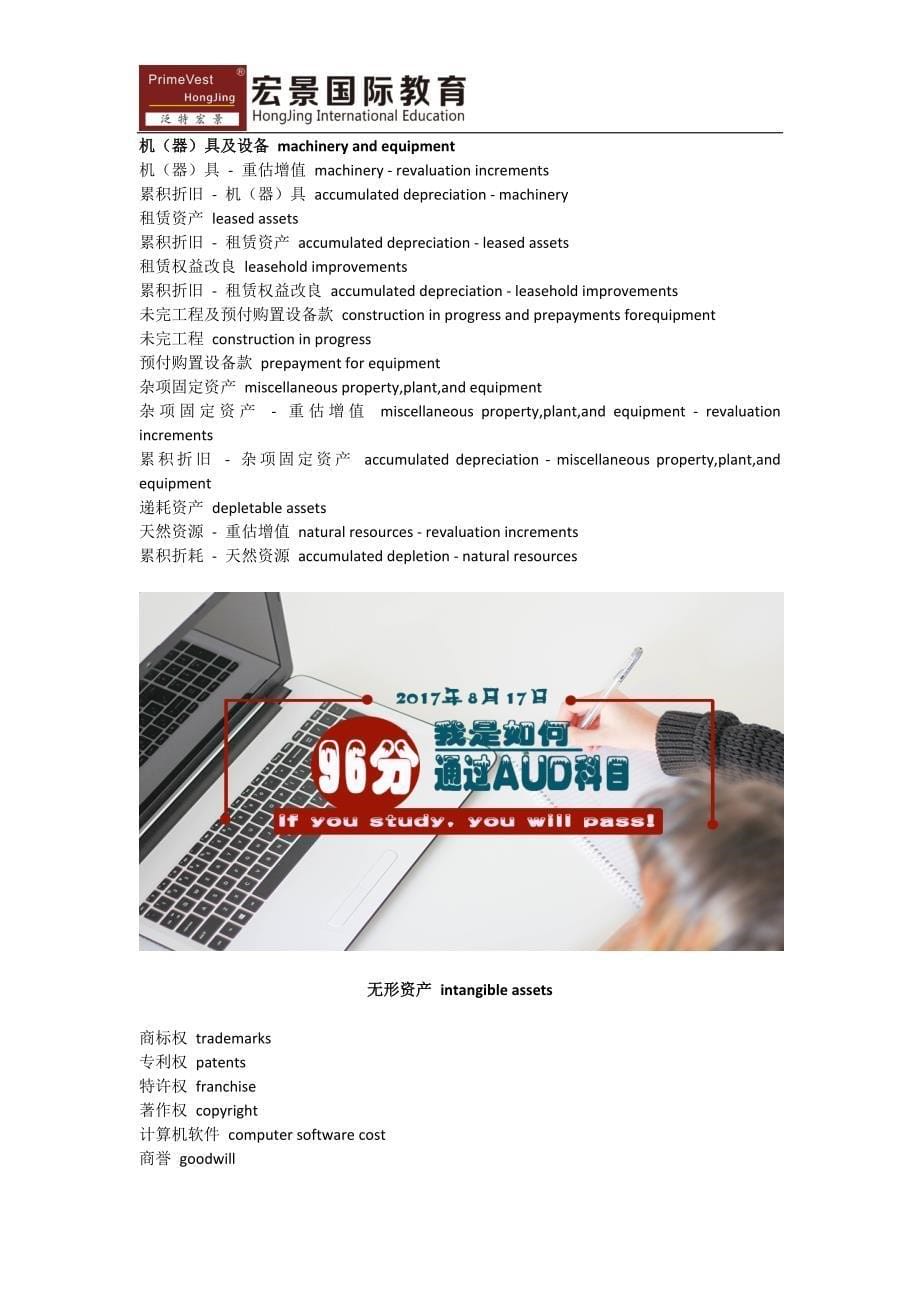 AICPA考试常用会计词汇学习之资产_第5页