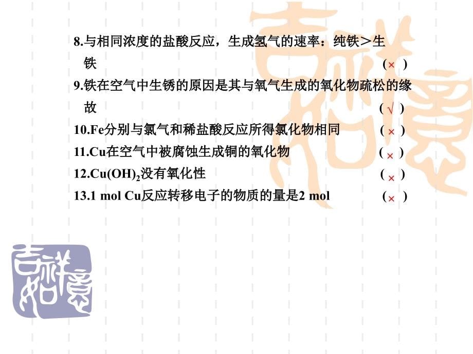 2014高考化学(人教)一轮复习配套学案部分：铁、铜及其氧化物_第5页