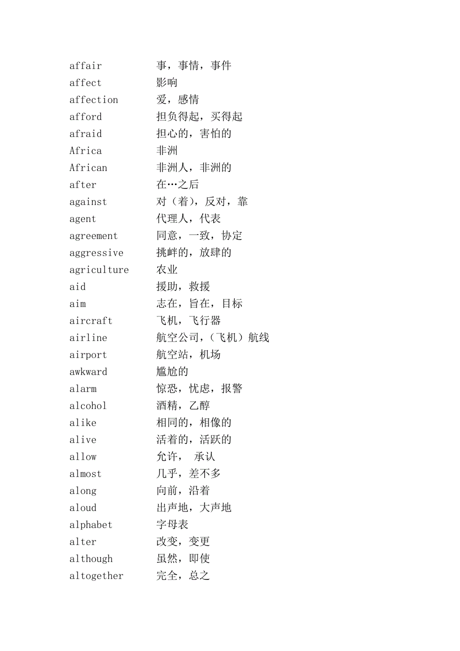 2009年成人英语三级考试词汇汇总_第3页