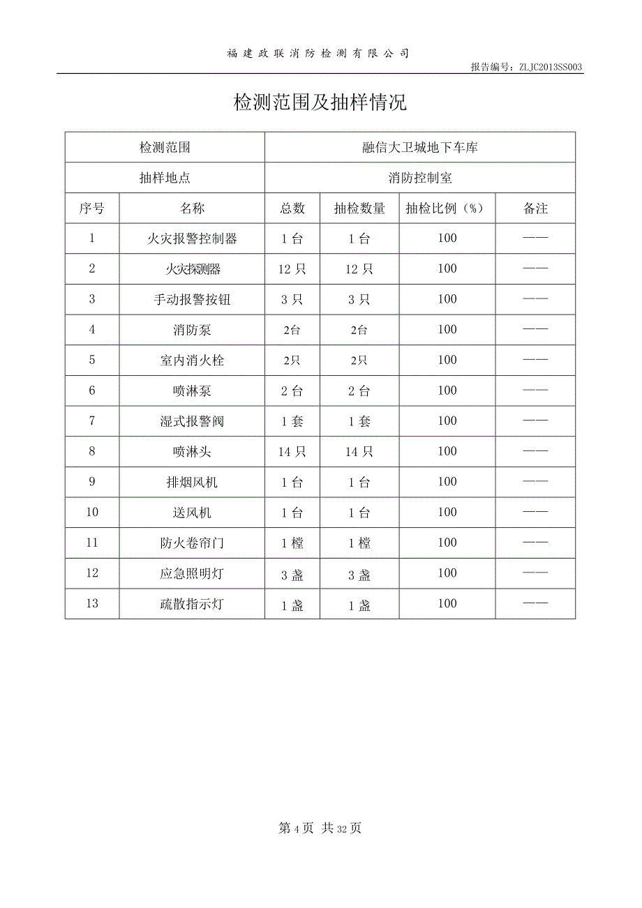 地下车库的消防设施检测报告_第4页