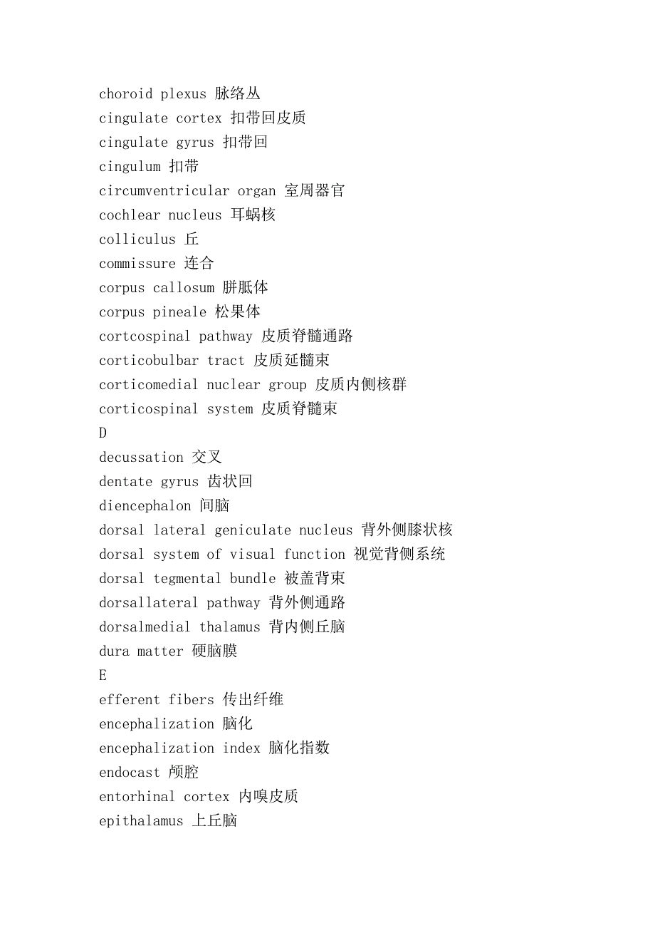 脑区名称英汉对照_第2页