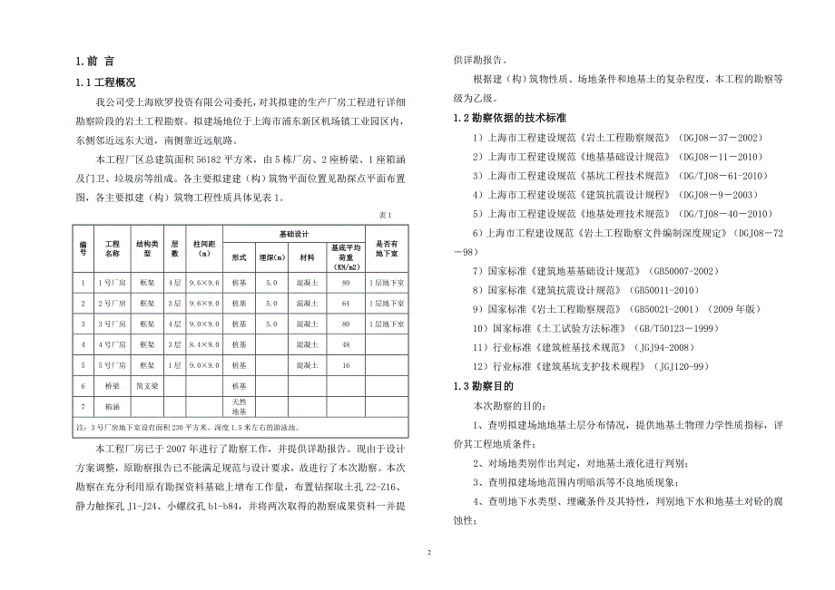 勘察报告 欧罗厂房_第2页