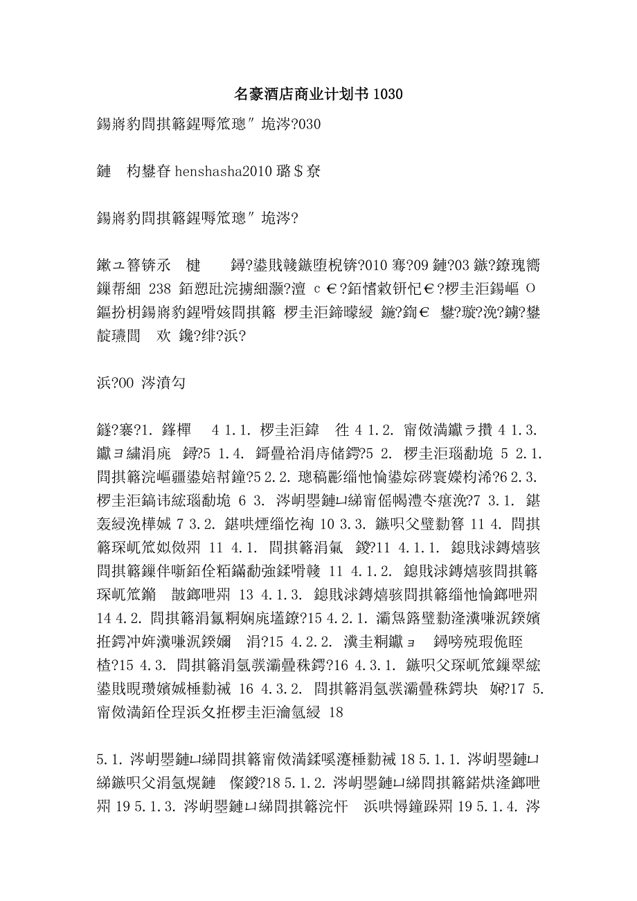 名豪酒店商业计划书1030_第1页