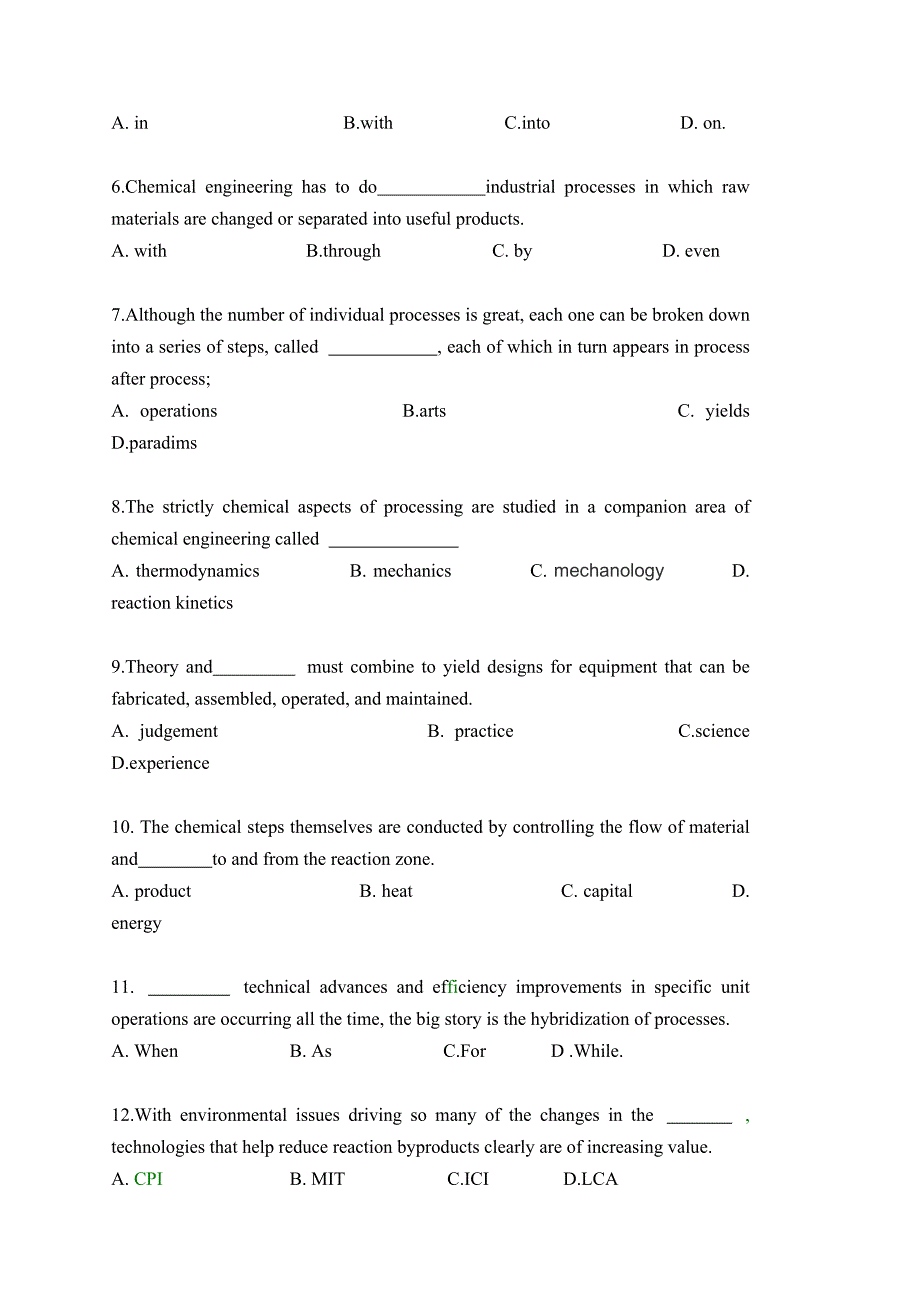 化工英语作业  2-4课作业 学生版_第2页