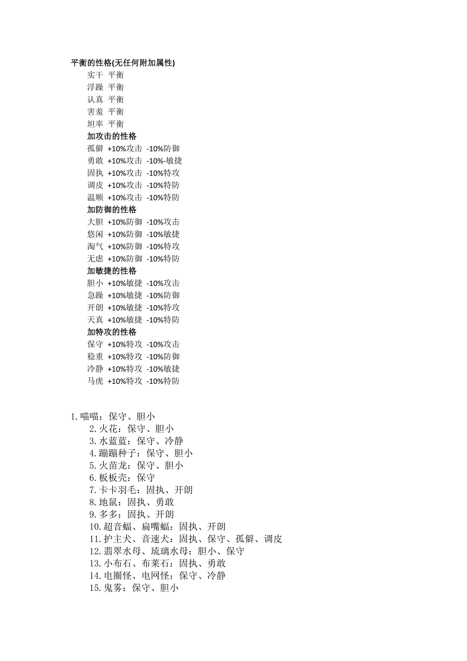 洛克王国宠物最佳性格_第1页