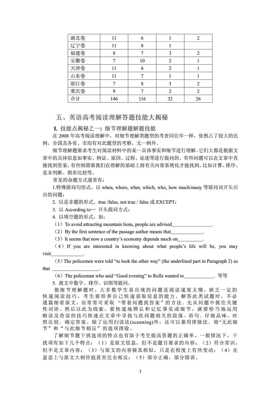 高中英语+高三英语+高考英语阅读理解特征及技巧大解密_第3页