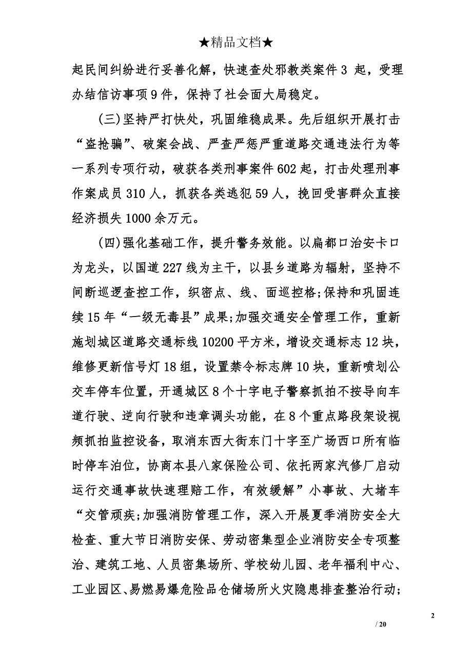 县公安局年终工作总结_第2页