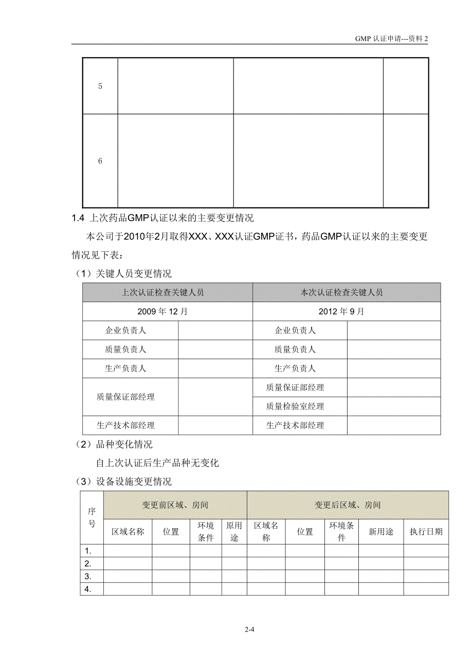 gmp申报资料模板_第4页