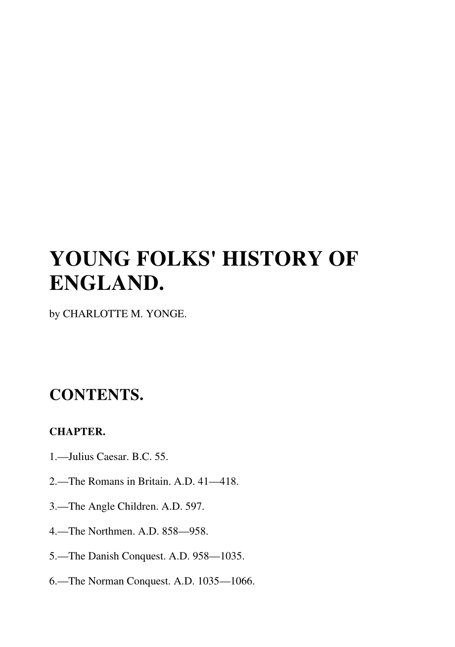 英语读物 英格兰历史Young Folks′ History of England_第1页
