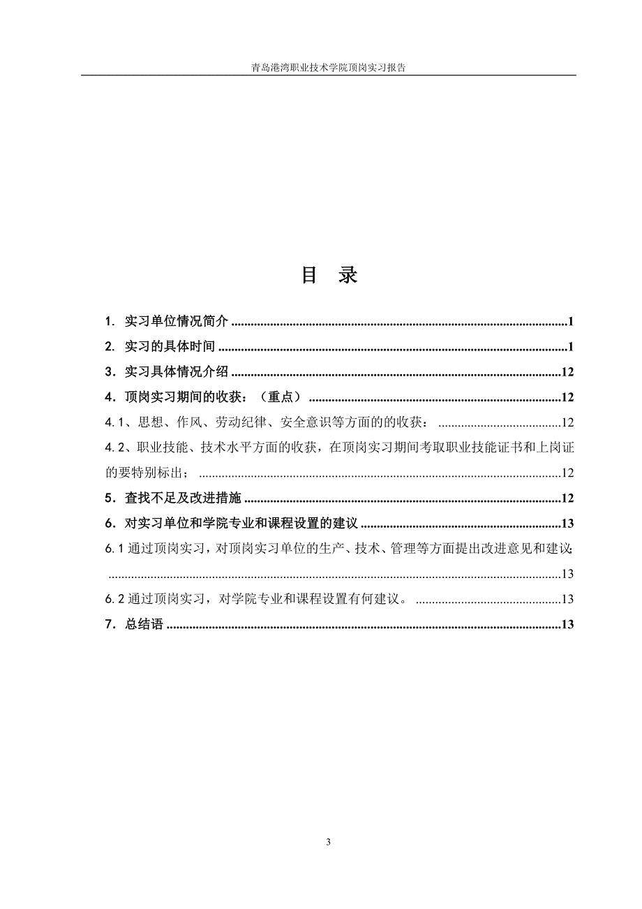 顶岗实习报告-格式范例(1)_第3页