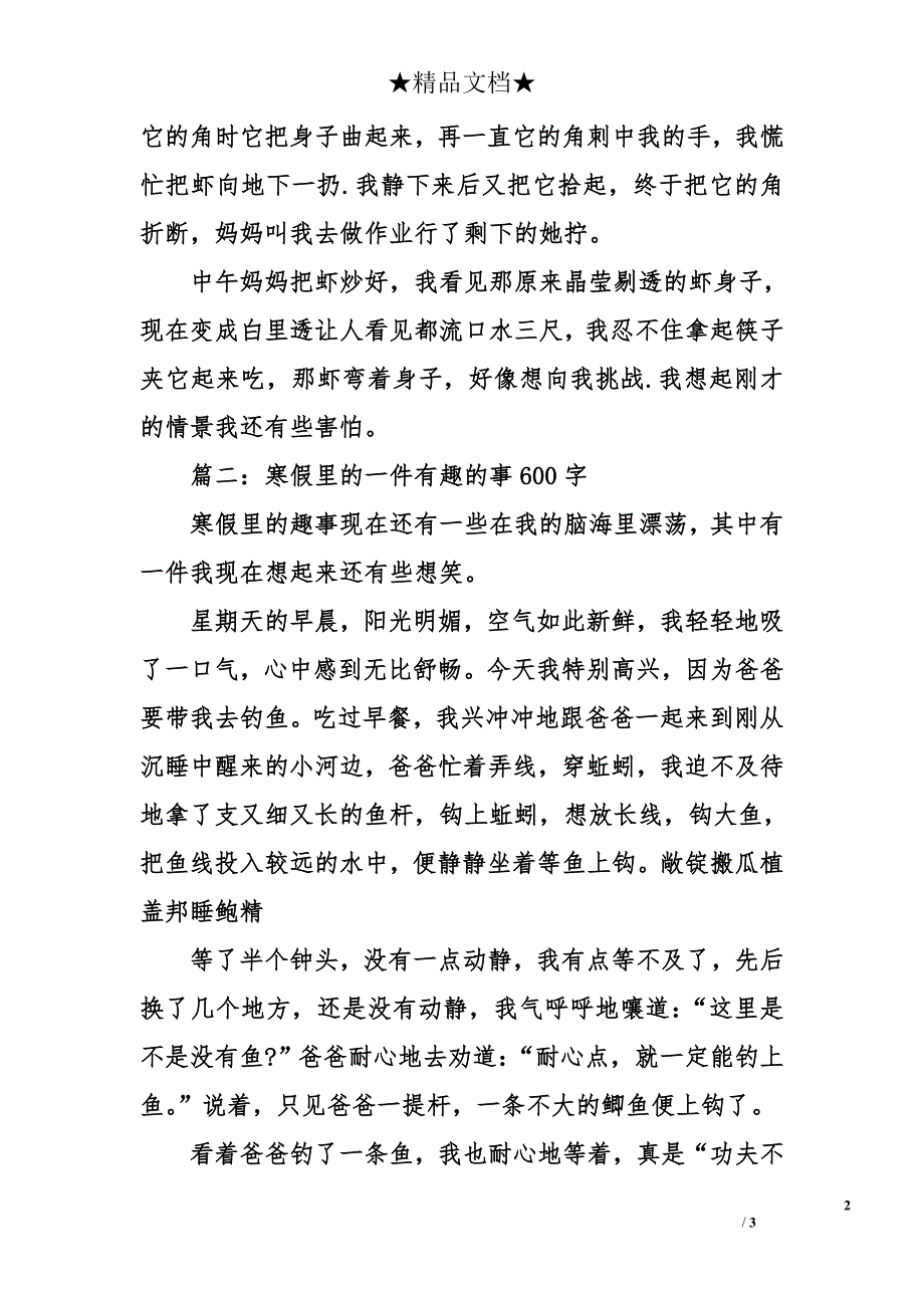 寒假里的一件有趣的事600字_第2页