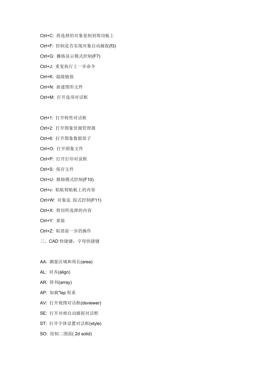 cad快捷键大全 实际经验常用技巧大全(学习cad必备宝典)_第2页