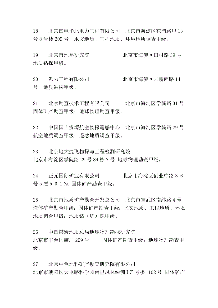 全国甲级单位——地质类,物探类——各省、市、自治区_第3页