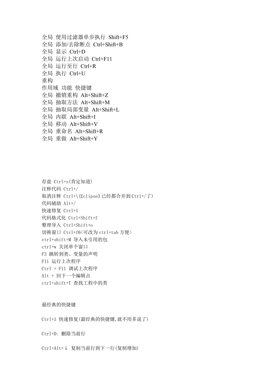 eclipse快捷大全_第4页