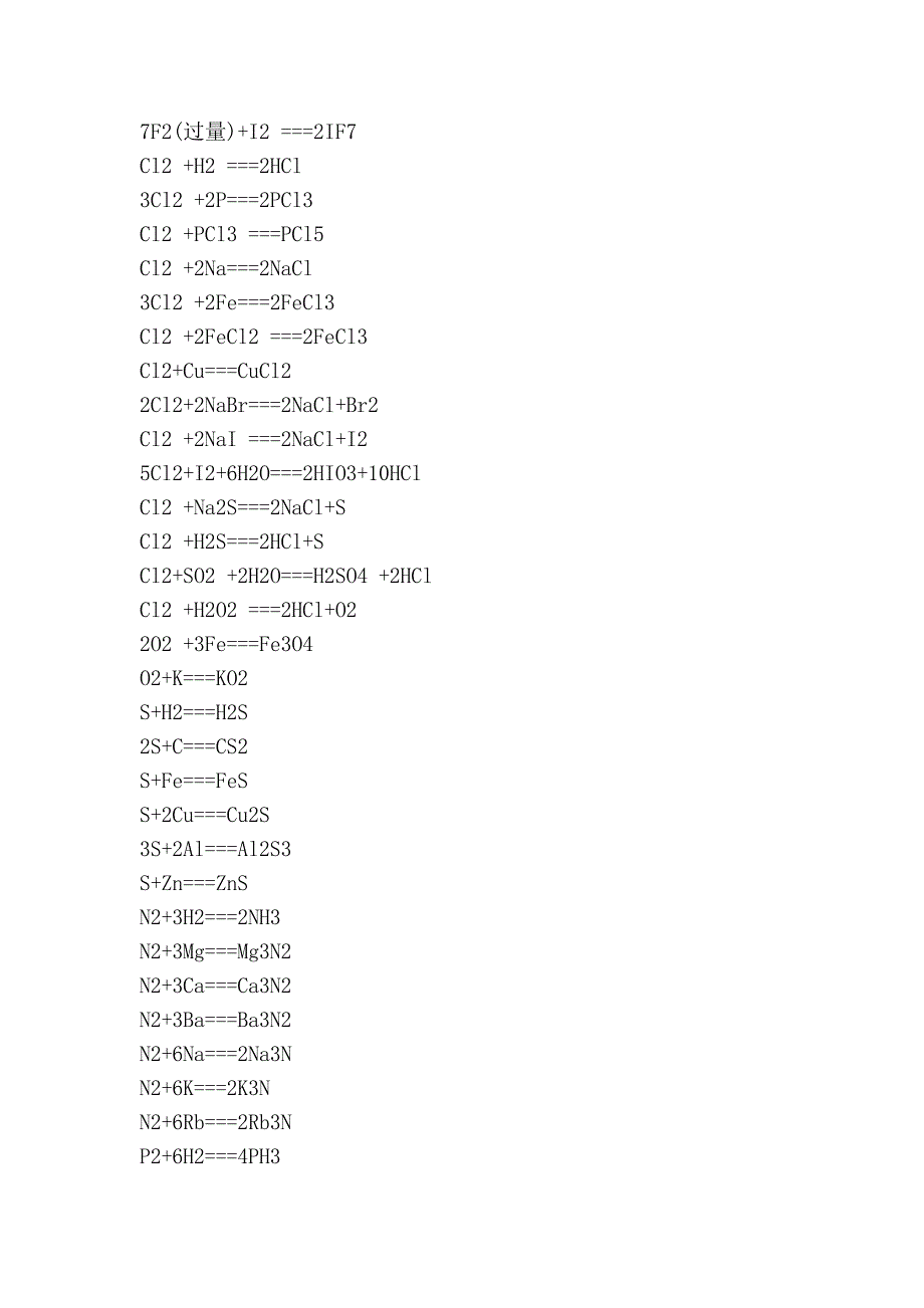 高一化学方程式 2_第4页