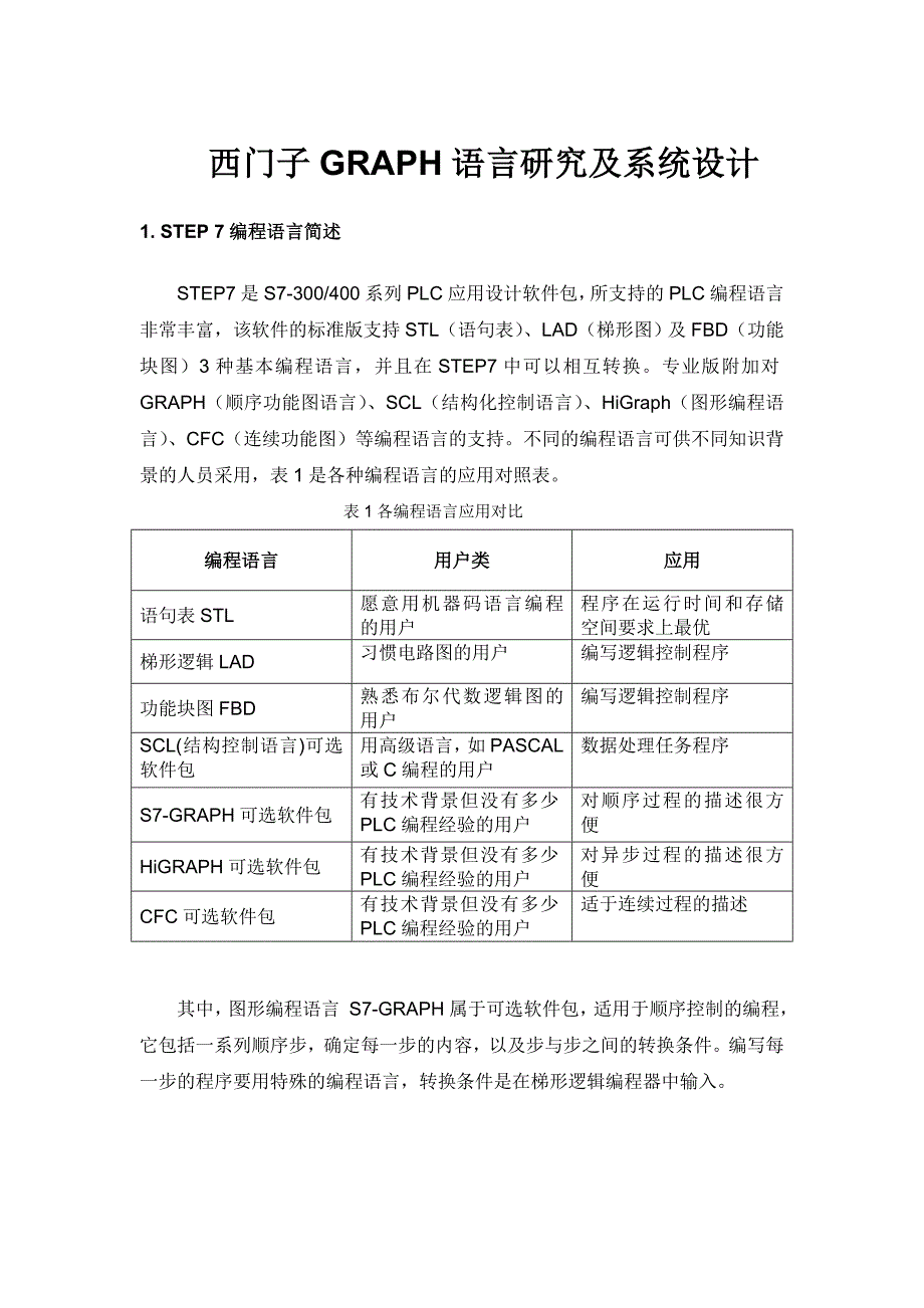 西门子GRAPH语言研究及系统设计_第1页