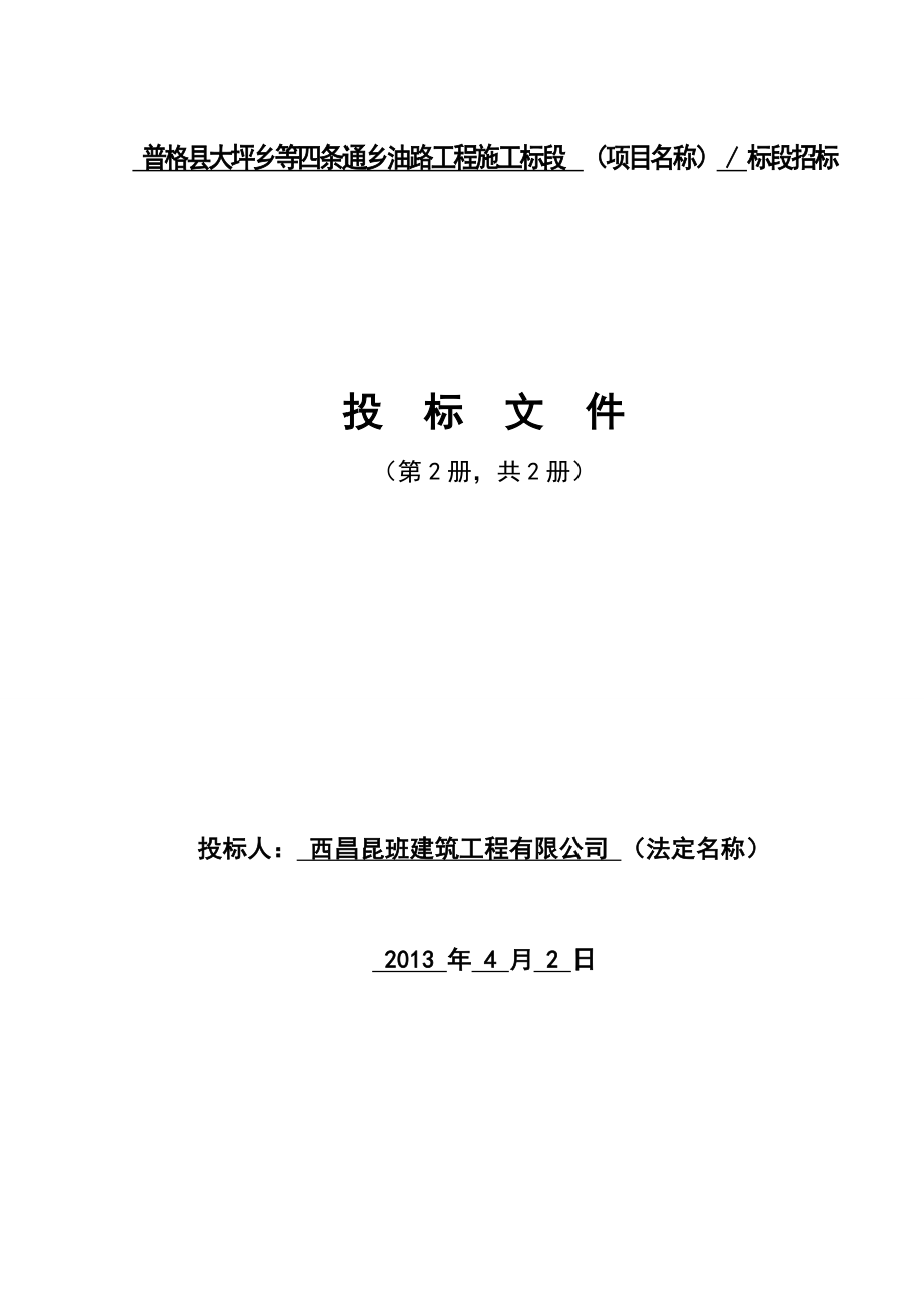 普格县大坪乡等四条通乡油路工程施工标段招标文件_第2页