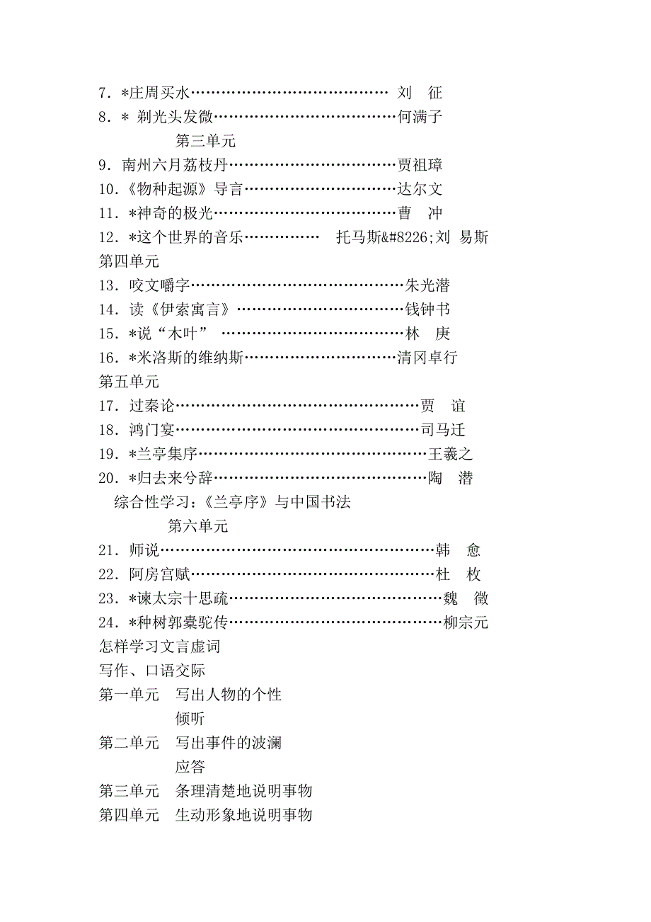 全日制普通高中语文教材目录_第4页