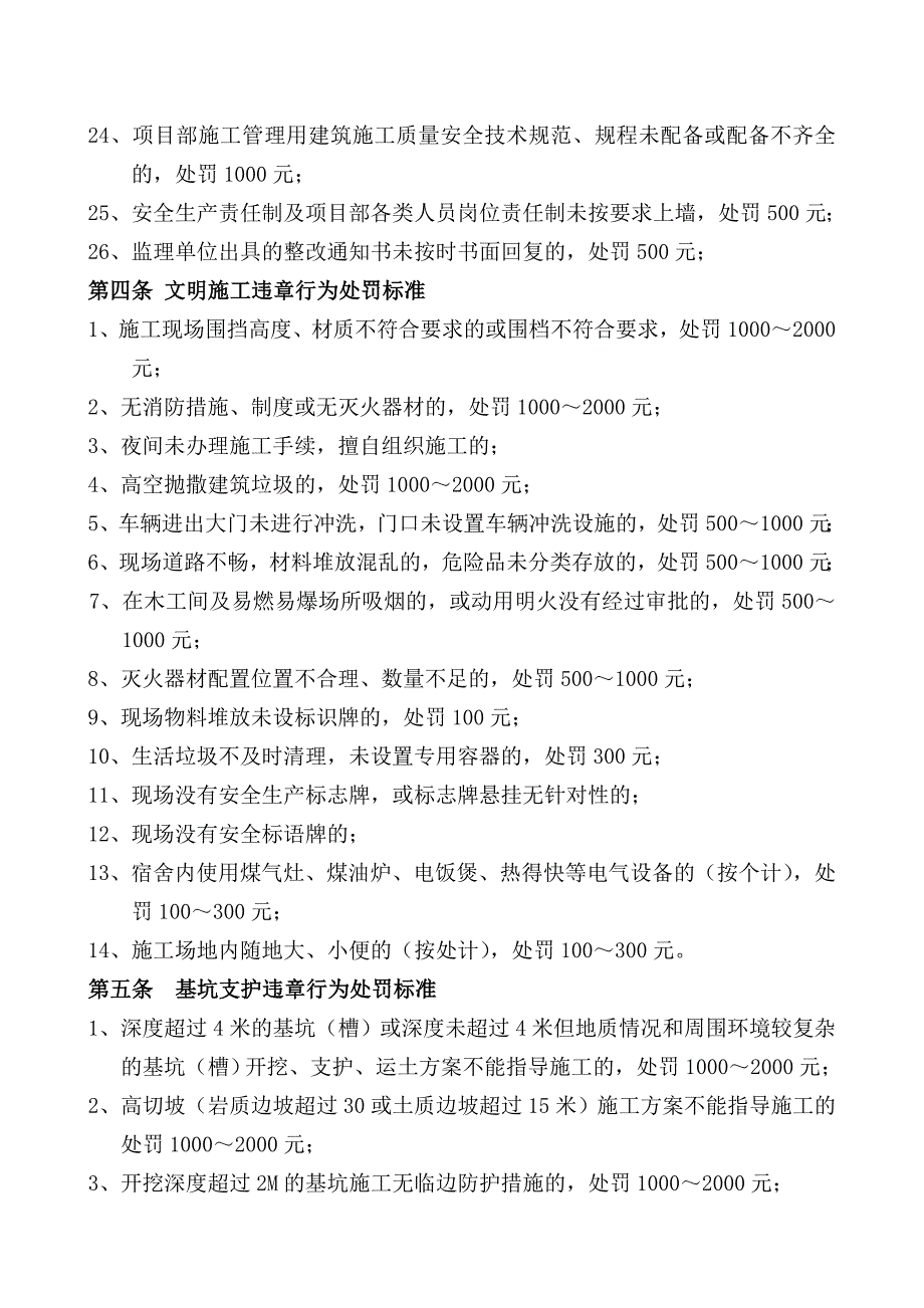 建筑工程安全、质量管理处罚细则_第4页