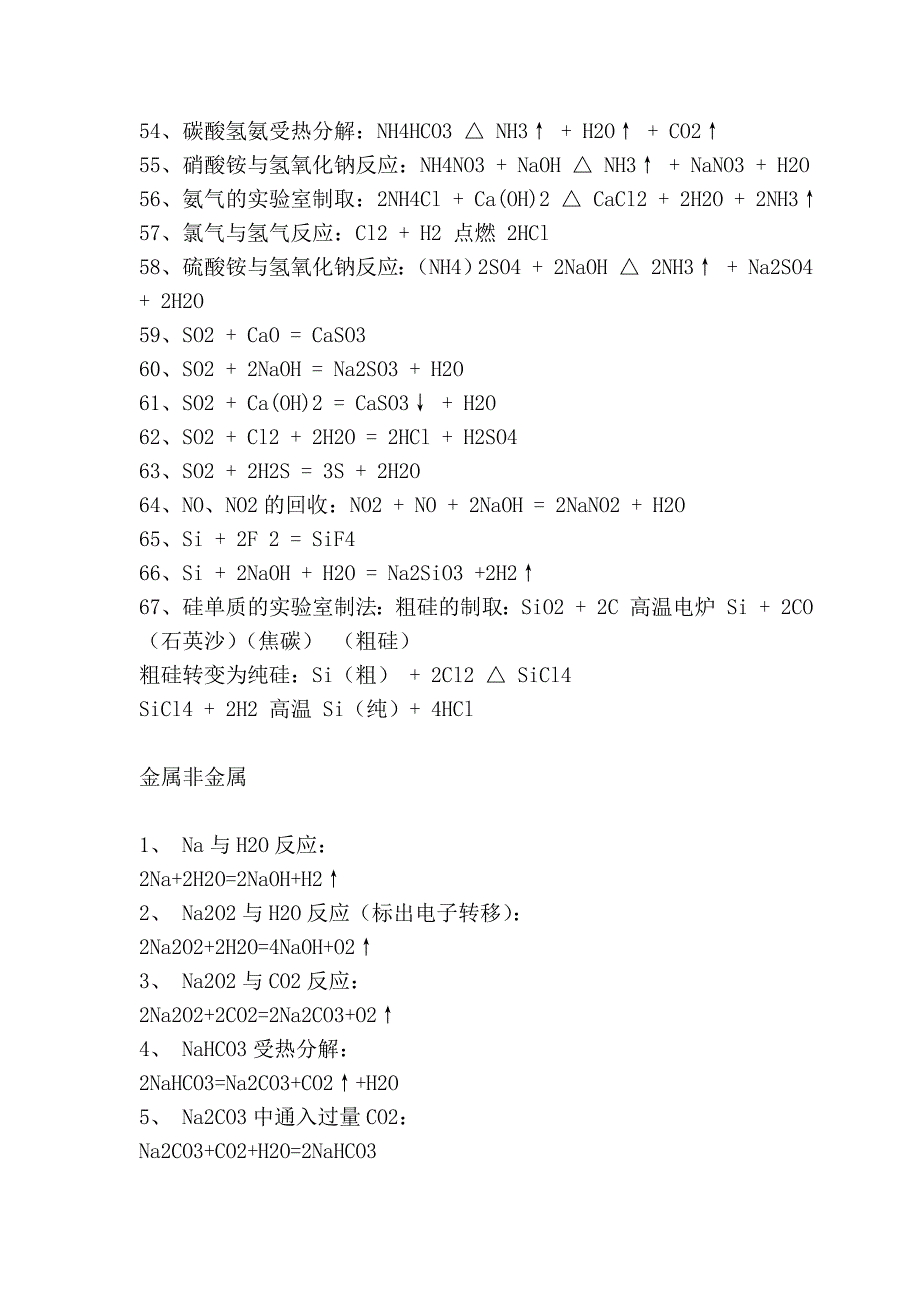 高一化学方程式大全_第3页