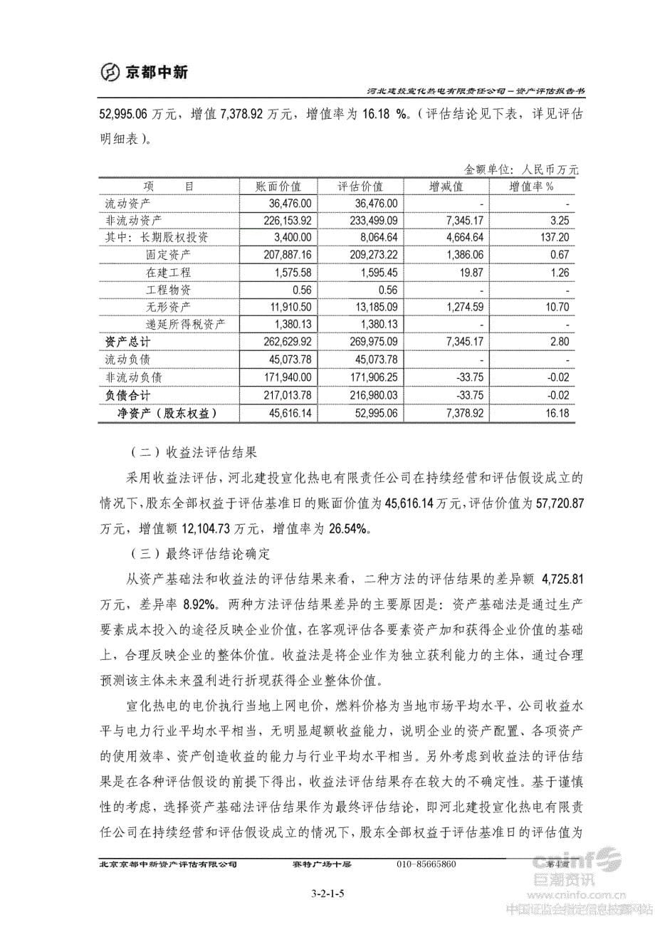 建投能源：拟发行股份收购河北建投宣化热电有限责任公司全部股权项目资产评估报告书_第5页