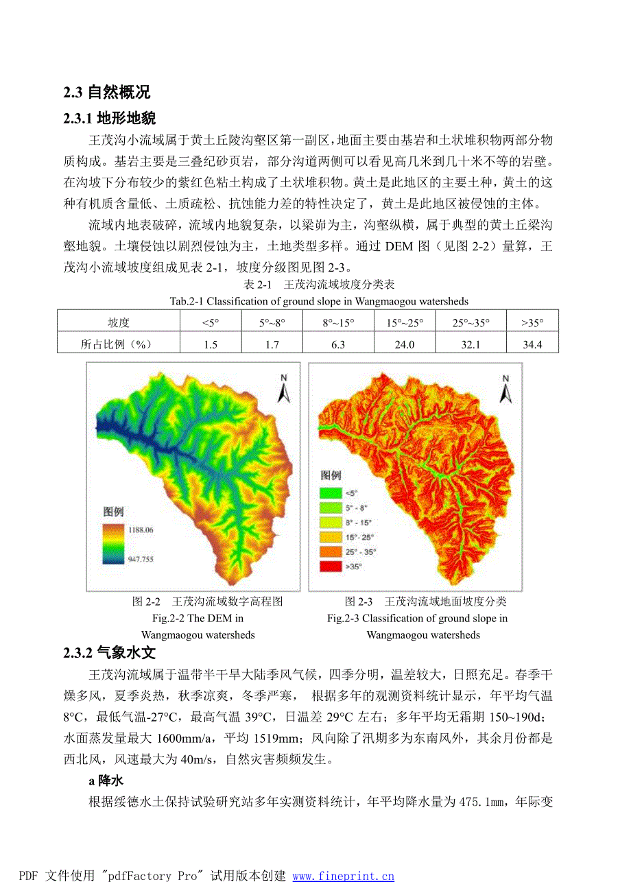 王茂沟流域概况、下垫面状况_第2页