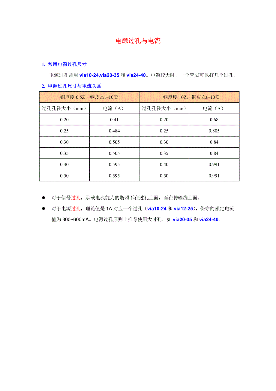 电源过孔与电流_第1页