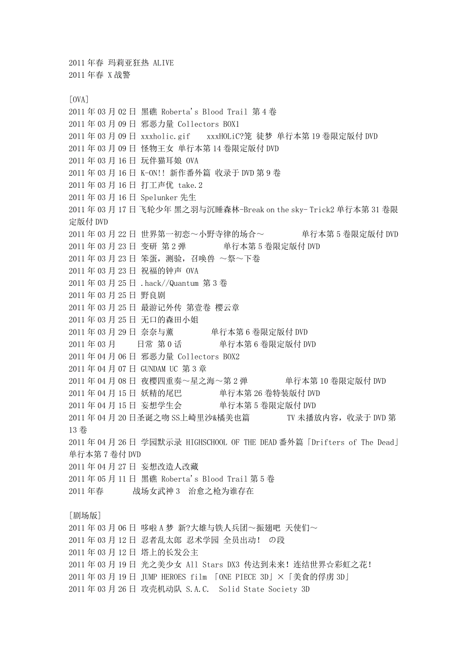 2011年春季4-6月动漫新番、剧场版资讯大合集!!_第2页