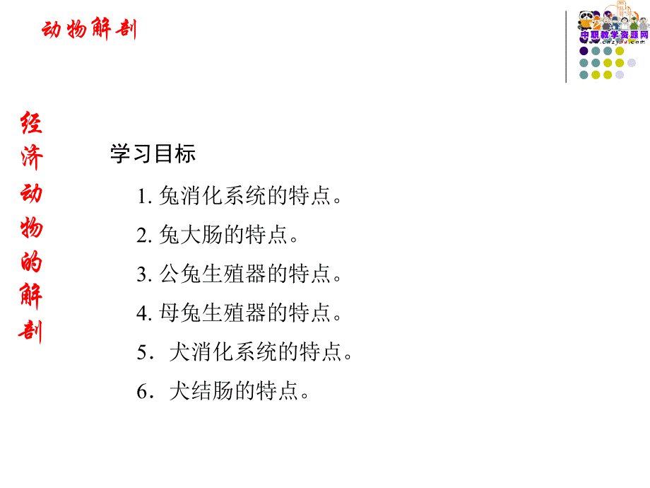 2014畜禽解剖生理学（中农版）教学课件：兔犬解剖生理特征_第1页