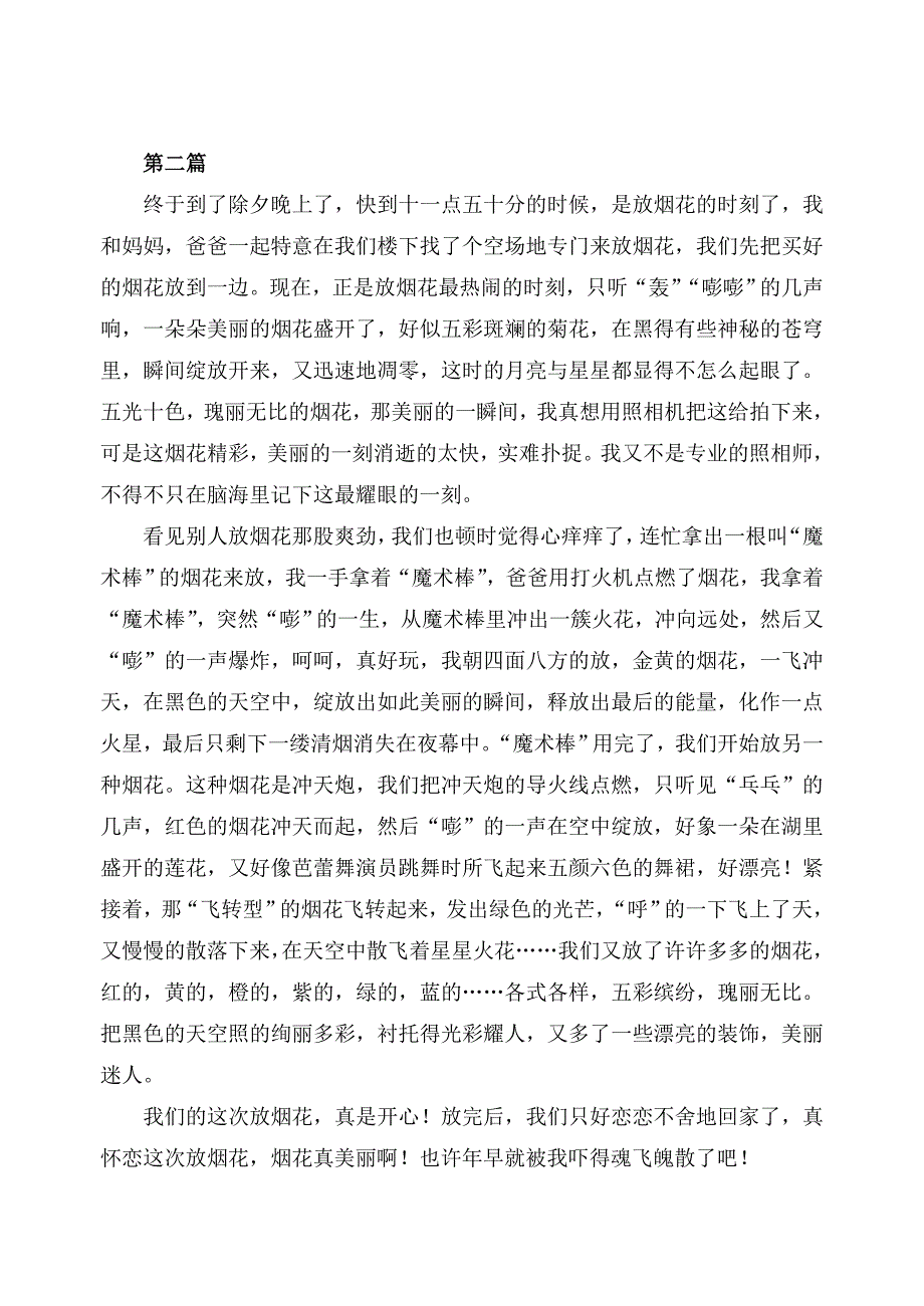 小学生作文-新年放烟花、鞭炮(4篇)_第2页