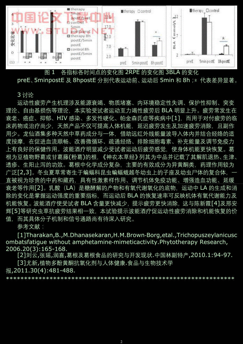 波能酒疗对运动性疲劳及血乳酸的影响_第2页