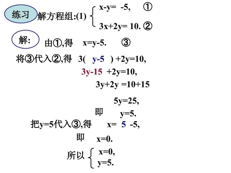 (课件)解方程组(代入法)第2课时_第5页