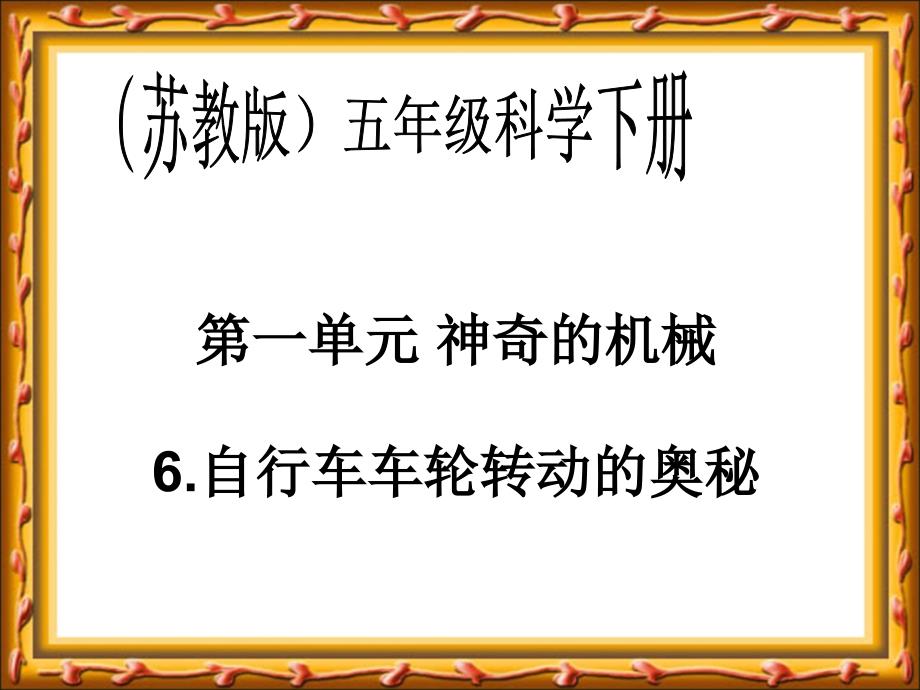 苏教版小学科学五年级下册《自行车车轮转动的奥秘》课件_第1页