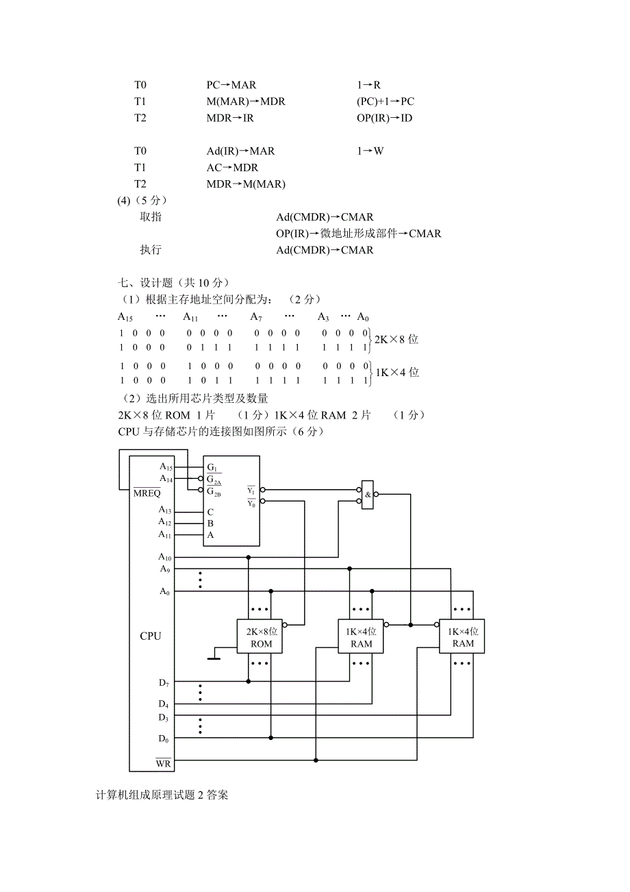 计算机组成原理试 习题答案_第3页