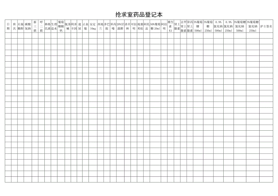 抢求室药品登记本_第1页