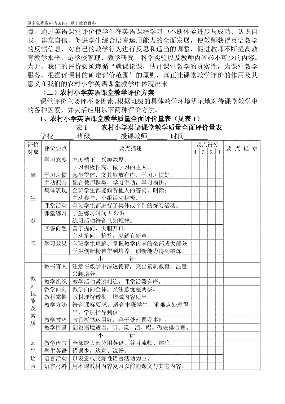 农村小学英语课堂教学评价研究_第2页