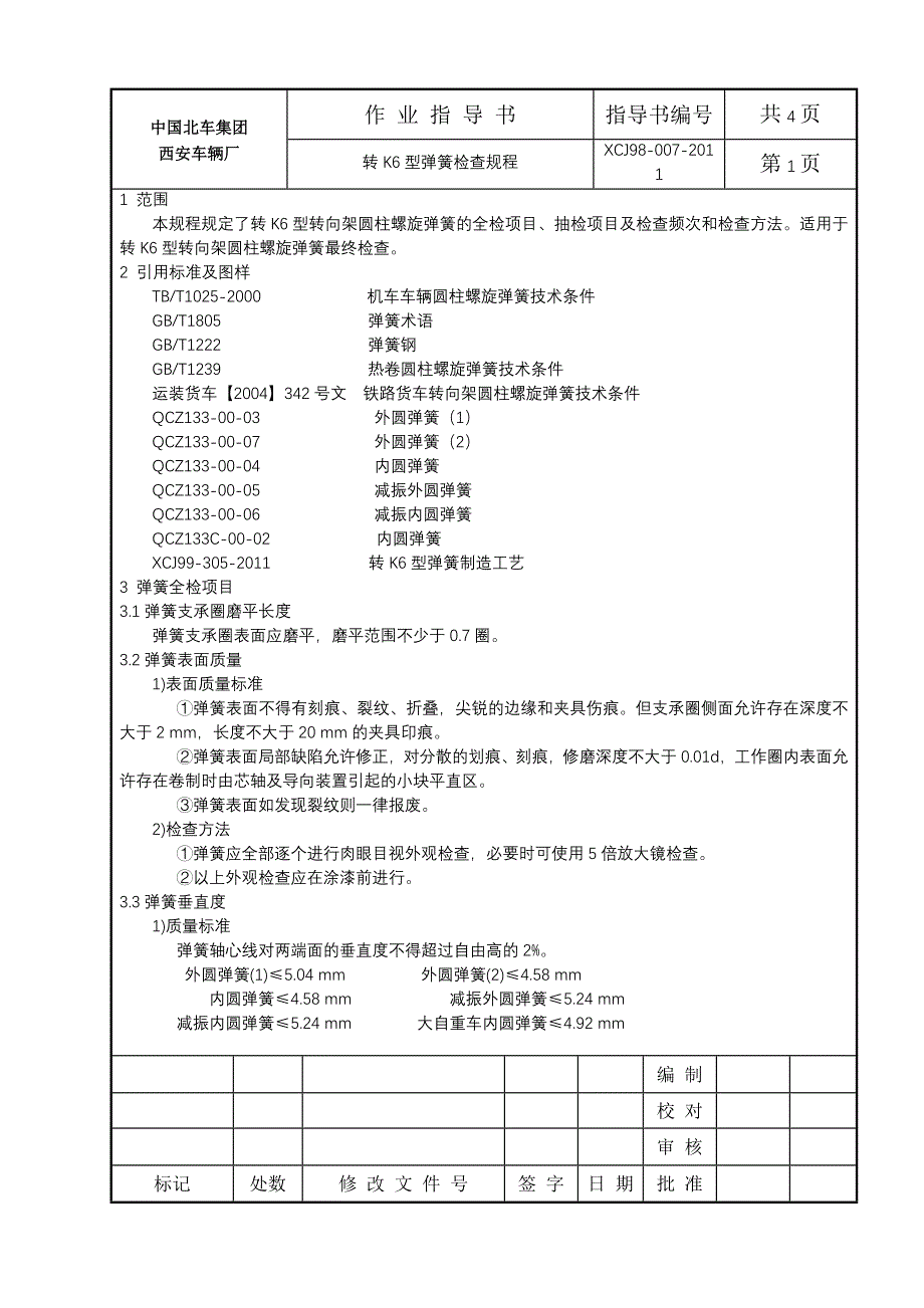 转k6型弹簧检查规程_第1页